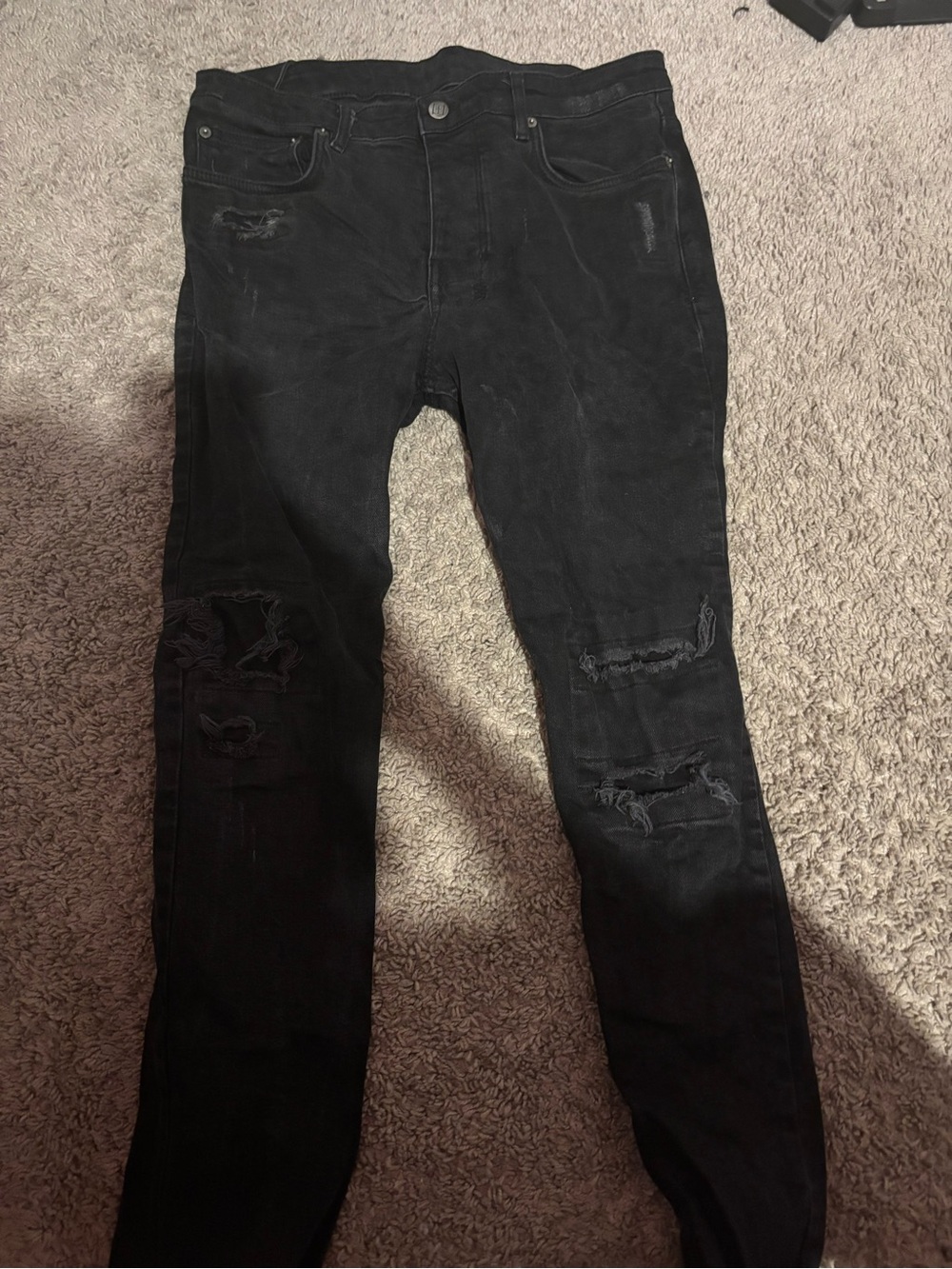 Black Distressed Skinny Jeans